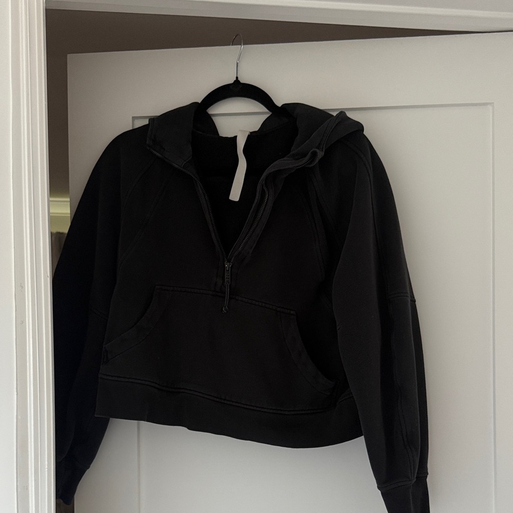 Lululemon Scuba Black Half-Zip Hooded Sweatshirt size M